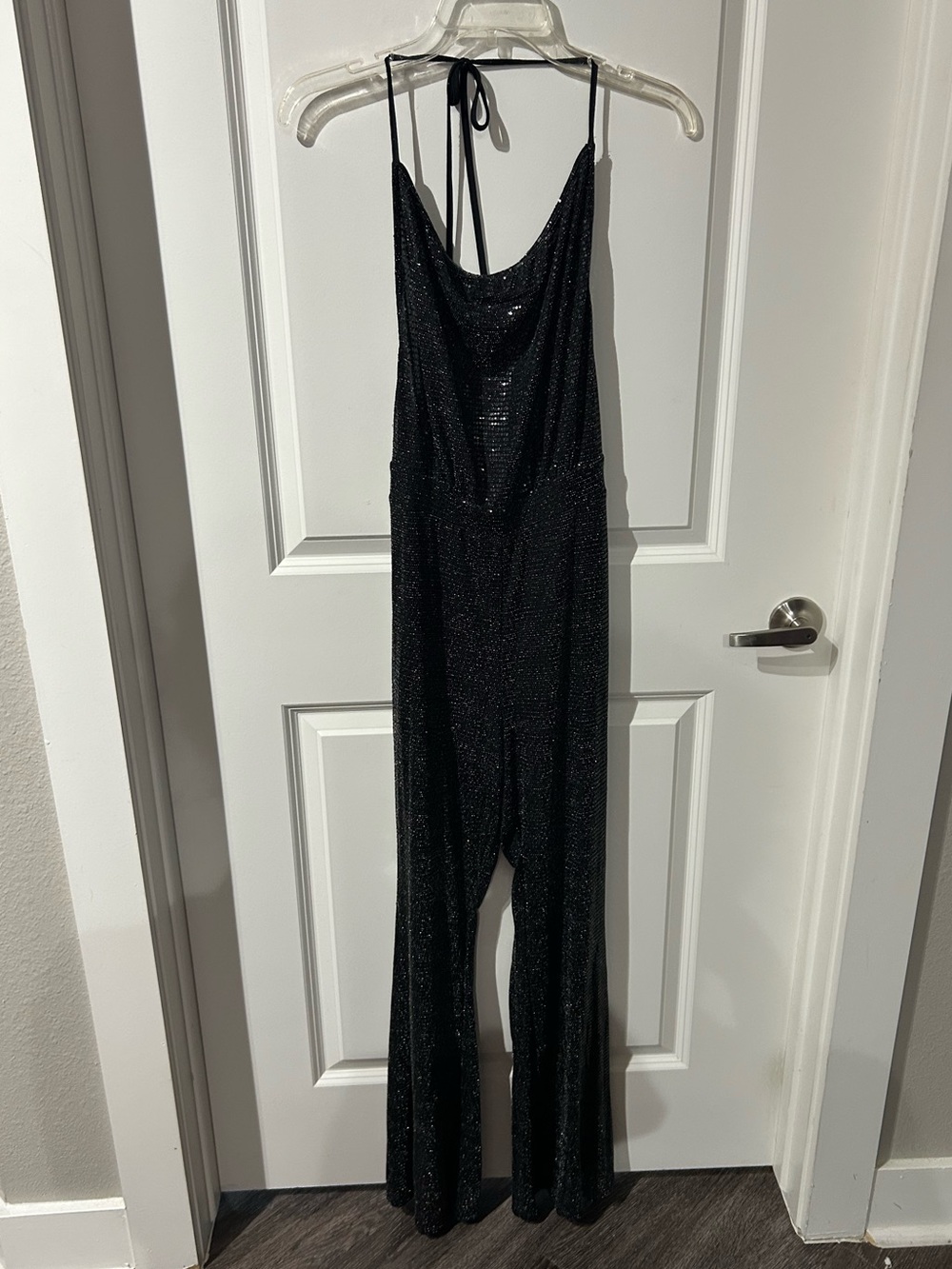 Black Sparkly Halter Jumpsuit size M